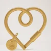 Schlüsselanhänger mit Herzschlaufe, Gold-Zink, für Damen Schlüsselanhänger mit Herzschlaufe, Gold-Zink, für Damen