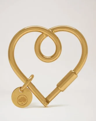 Schlüsselanhänger mit Herzschlaufe, Gold-Zink, für Damen