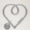 Schlüsselanhänger mit Herzschlaufe, Silber-Zink, Damen Schlüsselanhänger mit Herzschlaufe, Silber-Zink, Damen