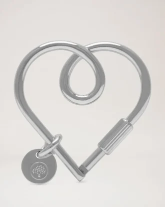 Schlüsselanhänger mit Herzschlaufe, Silber-Zink, Damen