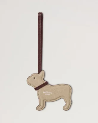 Schlüsselband-Schlüsselanhänger – Frenchie Dog Dune & Oxblood Small Classic Grain