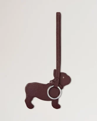 Schlüsselband-Schlüsselanhänger – Frenchie Dog Dune & Oxblood Small Classic Grain