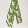 Schmaler Schal – Kreidefarbenes Pferdefarn-Muster, recyceltes Polyester Schmaler Schal – Kreidefarbenes Pferdefarn-Muster, recyceltes Polyester