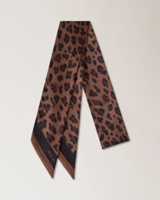 Schmaler Schal – Leopard Ebony Recyceltes Polyester Schmaler Schal – Leopard Ebony Recyceltes Polyester