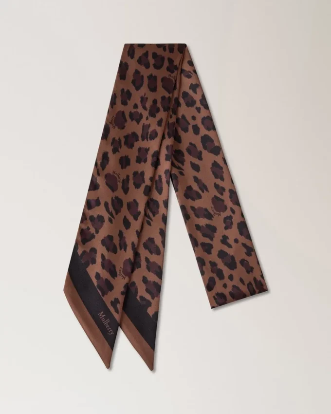 Schmaler Schal – Leopard Ebony Recyceltes Polyester Schmaler Schal – Leopard Ebony Recyceltes Polyester