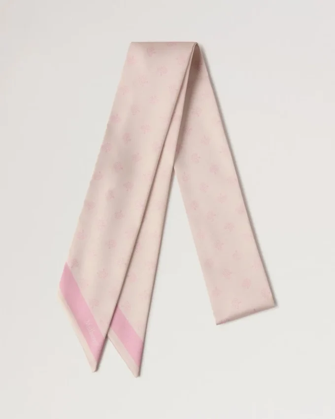 Schmaler Schal – Mulberry-Blüte, rosa, recyceltes Polyester