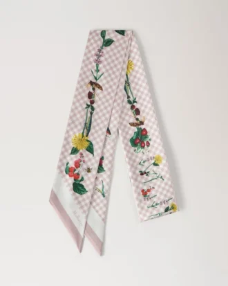 Schmaler Schal – Riverside Floral Blossom Pink, recyceltes Polyester