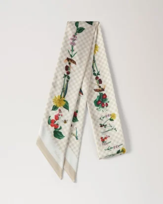 Schmaler Schal – Riverside Floral Eggshell Recyceltes Polyester