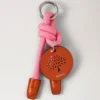 Seil-Schlüsselanhänger in Rosa und Korallenorange, gemischtes Material