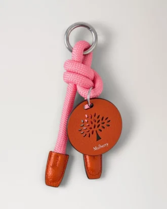 Seil-Schlüsselanhänger in Rosa und Korallenorange, gemischtes Material Seil-Schlüsselanhänger in Rosa und Korallenorange, gemischtes Material