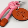 Seil-Schlüsselanhänger in Rosa und Korallenorange, gemischtes Material