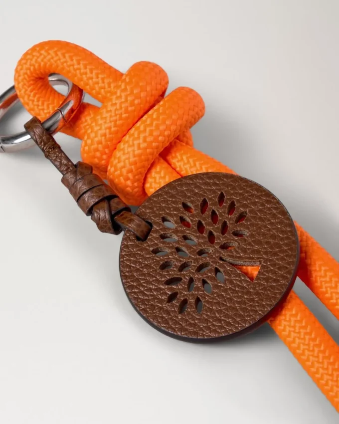 Seil-Schlüsselanhänger Orange & Out of the Blue – Materialmix Seil-Schlüsselanhänger Orange & Out of the Blue – Materialmix