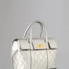 Small Bayswater aus zweiter Hand, hellsilber, gesteppt, glattes Kalbsleder Small Bayswater aus zweiter Hand, hellsilber, gesteppt, glattes Kalbsleder