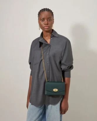 Small Darley Mulberry Green Heavy Grain Damen