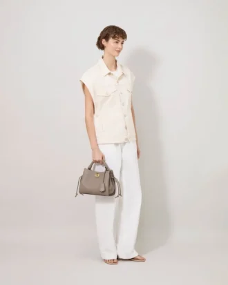 Small Iris Cashmere Taupe Heavy Grain Damen