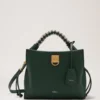 Small Iris Mulberry Green & Chalk Heavy Grain & Silky Calf