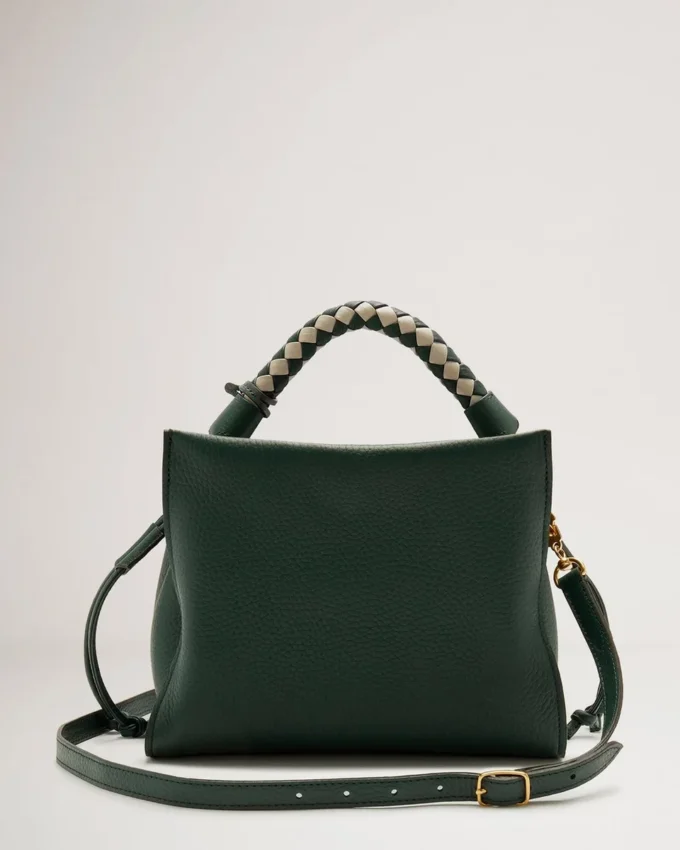 Small Iris Mulberry Green & Chalk Heavy Grain & Silky Calf