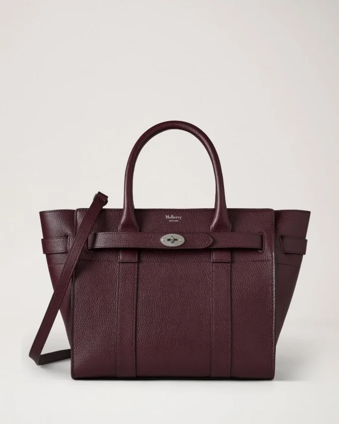 Small Zipped Bayswater in Black Cherry, Small Classic Grain Small Zipped Bayswater in Black Cherry, Small Classic Grain