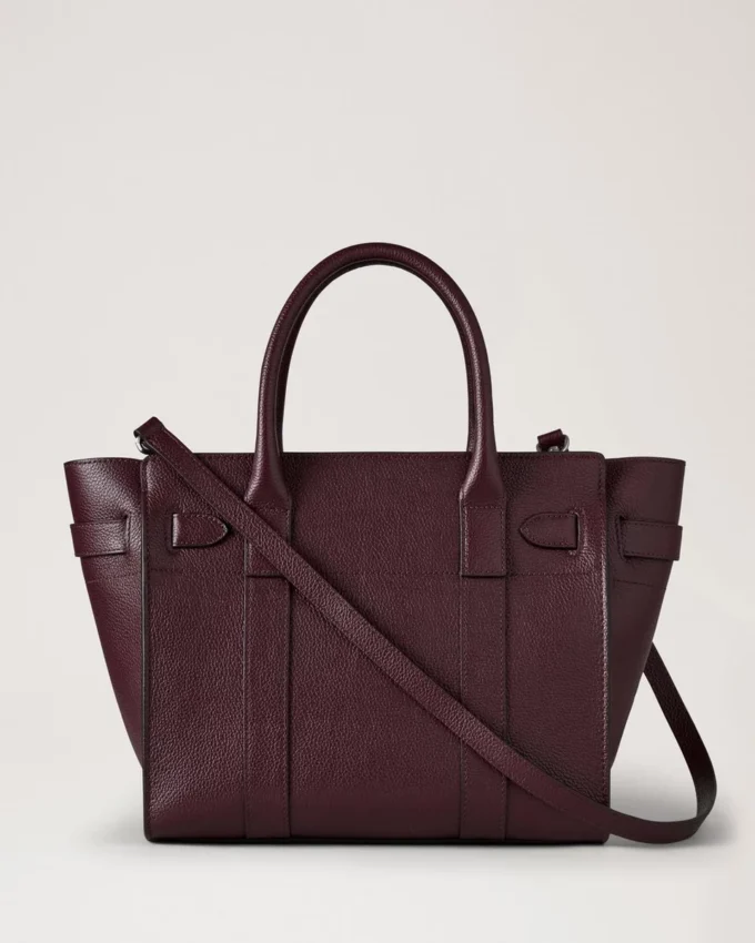 Small Zipped Bayswater in Black Cherry, Small Classic Grain Small Zipped Bayswater in Black Cherry, Small Classic Grain