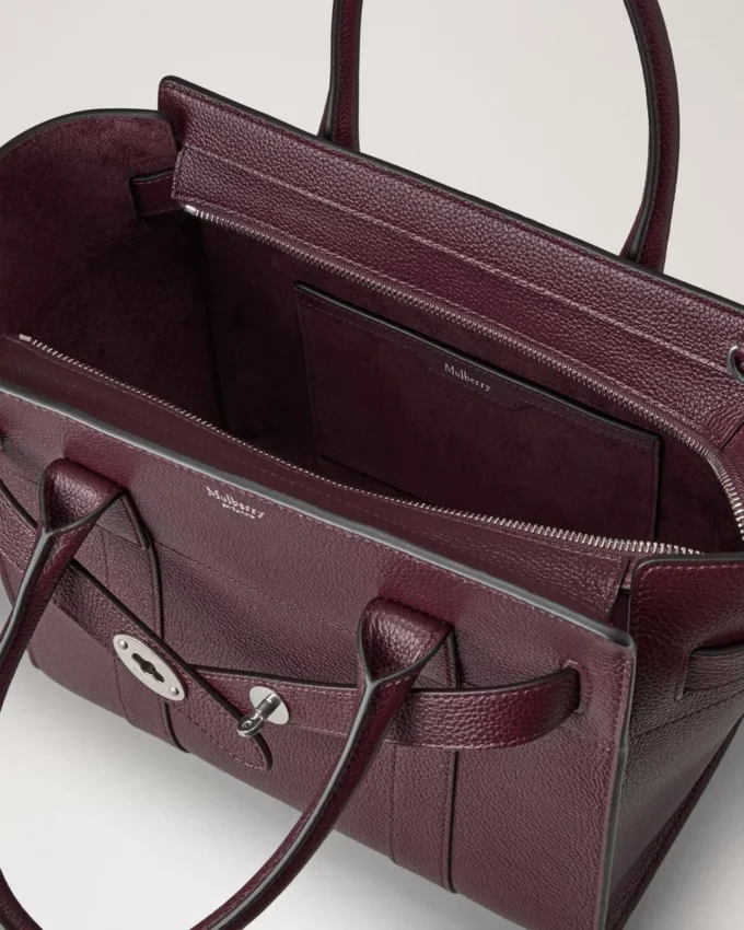 Small Zipped Bayswater in Black Cherry, Small Classic Grain Small Zipped Bayswater in Black Cherry, Small Classic Grain