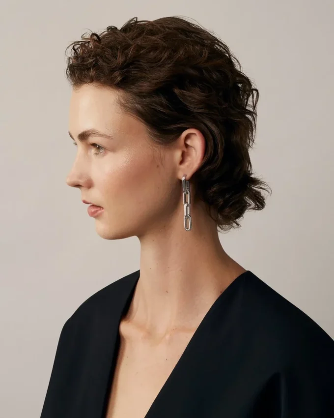 Softie-Ohrringe aus versilbertem Messing für Damen