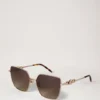 Tallulah Sonnenbrille Eiche Metall & Bio-Acetat Damen