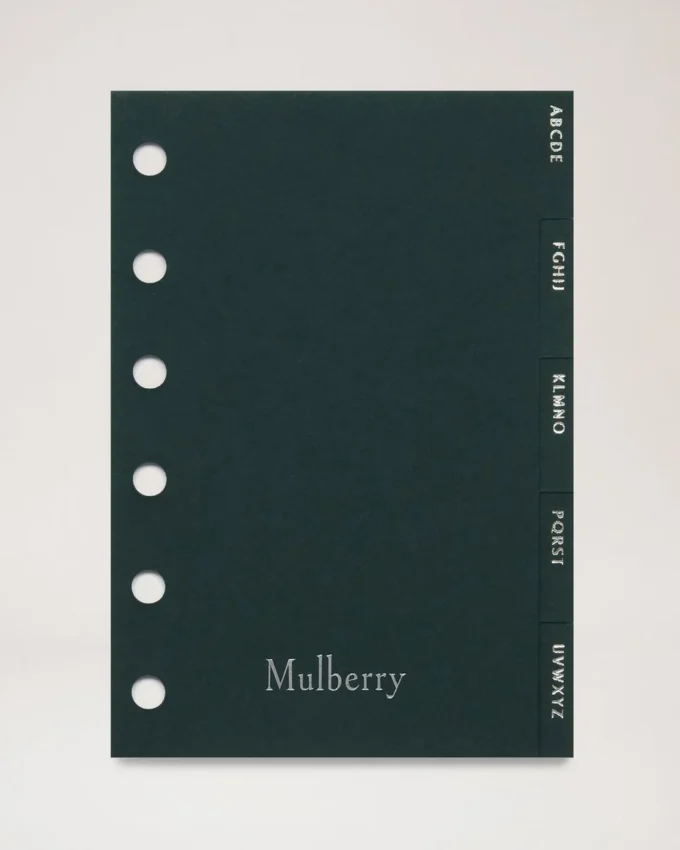 Taschenbuch-Kontakt-Trennblätter aus Mulberry Green-Papier Taschenbuch-Kontakt-Trennblätter aus Mulberry Green-Papier