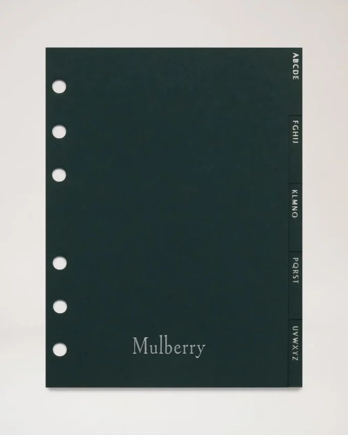 Terminkalender-Kontakt-Trennblätter aus Mulberry Green-Papier Terminkalender-Kontakt-Trennblätter aus Mulberry Green-Papier