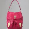 Tillie-Umhängetasche mit Kordelzug, Secondhand, Foxglove Pink, Krokodil-Nappa Tillie-Umhängetasche mit Kordelzug, Secondhand, Foxglove Pink, Krokodil-Nappa