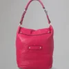 Tillie-Umhängetasche mit Kordelzug, Secondhand, Foxglove Pink, Krokodil-Nappa Tillie-Umhängetasche mit Kordelzug, Secondhand, Foxglove Pink, Krokodil-Nappa