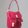 Tillie-Umhängetasche mit Kordelzug, Secondhand, Foxglove Pink, Krokodil-Nappa Tillie-Umhängetasche mit Kordelzug, Secondhand, Foxglove Pink, Krokodil-Nappa