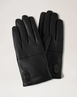 Touchscreen-Lederhandschuhe für Herren, schwarzes Leder, Damen