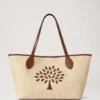 Tree Tote – Raffia Ecru & Bright Oak Raffia & Lederbesatz Tree Tote – Raffia Ecru & Bright Oak Raffia & Lederbesatz