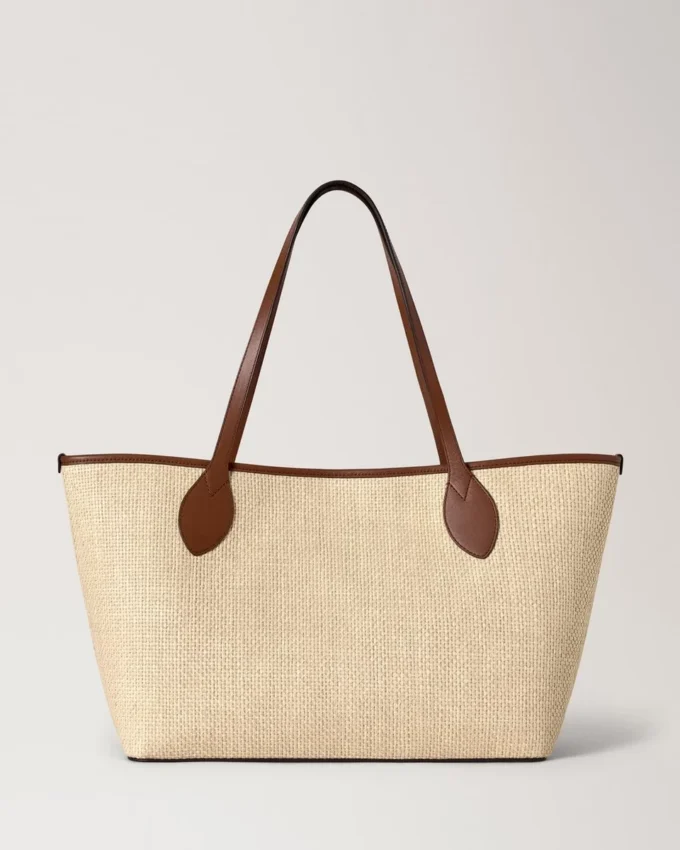 Tree Tote – Raffia Ecru & Bright Oak Raffia & Lederbesatz Tree Tote – Raffia Ecru & Bright Oak Raffia & Lederbesatz