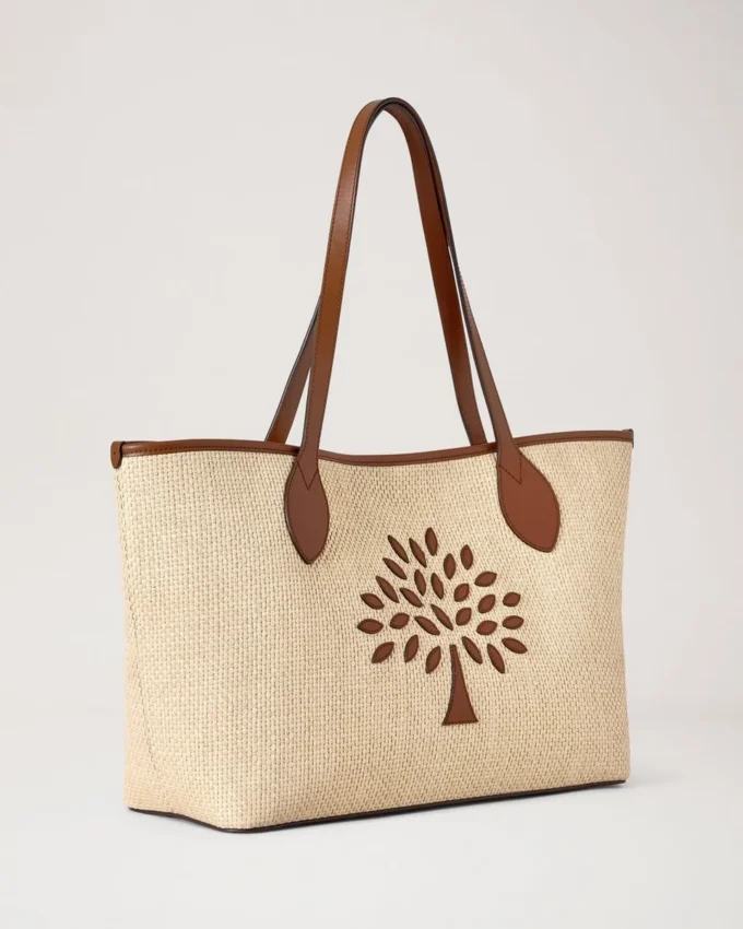 Tree Tote – Raffia Ecru & Bright Oak Raffia & Lederbesatz Tree Tote – Raffia Ecru & Bright Oak Raffia & Lederbesatz