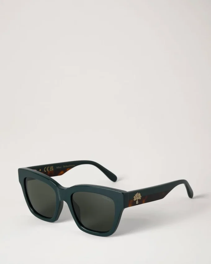 Vera Sonnenbrille in Mulberry Green & Schildpatt-Bio-Acetat