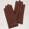 Weiche Nappa-Handschuhe für Herren Braune, glatte Nappa-Schals & Mützen Weiche Nappa-Handschuhe für Herren Braune, glatte Nappa-Schals & Mützen