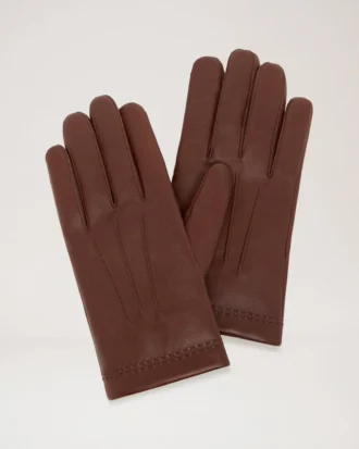 Weiche Nappa-Handschuhe für Herren Braune, glatte Nappa-Schals & Mützen Weiche Nappa-Handschuhe für Herren Braune, glatte Nappa-Schals & Mützen
