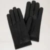 Weiche Nappalederhandschuhe für Herren Schwarzes glattes Nappaleder Schals & Mützen Weiche Nappalederhandschuhe für Herren Schwarzes glattes Nappaleder Schals & Mützen