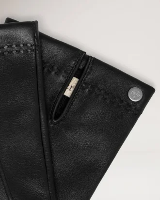 Weiche Nappalederhandschuhe für Herren Schwarzes glattes Nappaleder Schals & Mützen Weiche Nappalederhandschuhe für Herren Schwarzes glattes Nappaleder Schals & Mützen