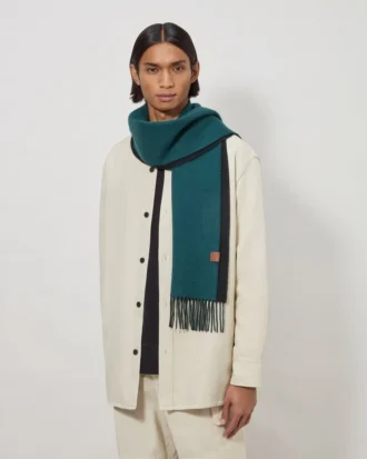 Wendbarer zweifarbiger Kaschmirschal in Mulberry Green und Schwarz Wendbarer zweifarbiger Kaschmirschal in Mulberry Green und Schwarz