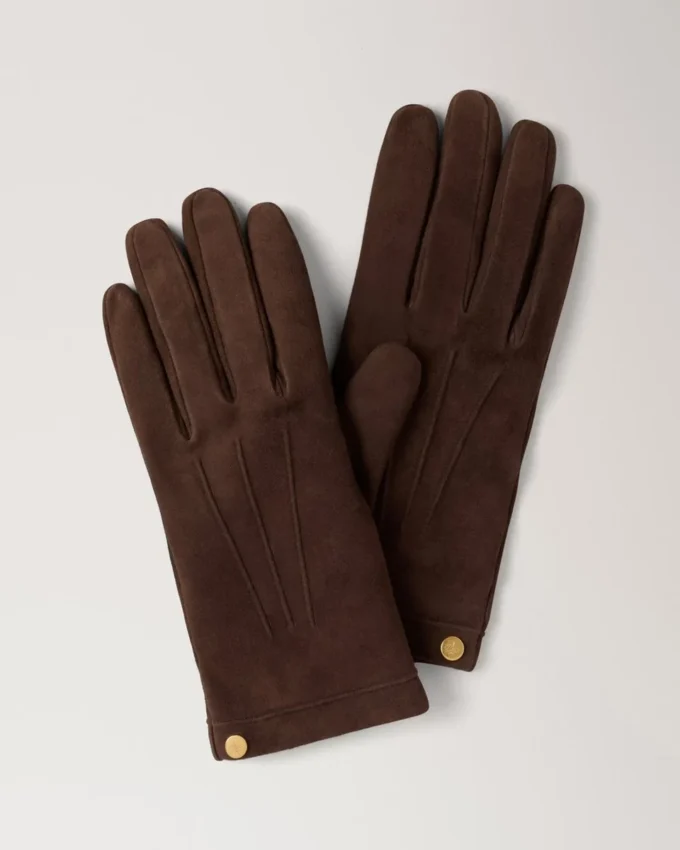 Wildlederhandschuhe Ebenholzfarbenes Wildleder & Kaschmir Mützen & Handschuhe Wildlederhandschuhe Ebenholzfarbenes Wildleder & Kaschmir Mützen & Handschuhe