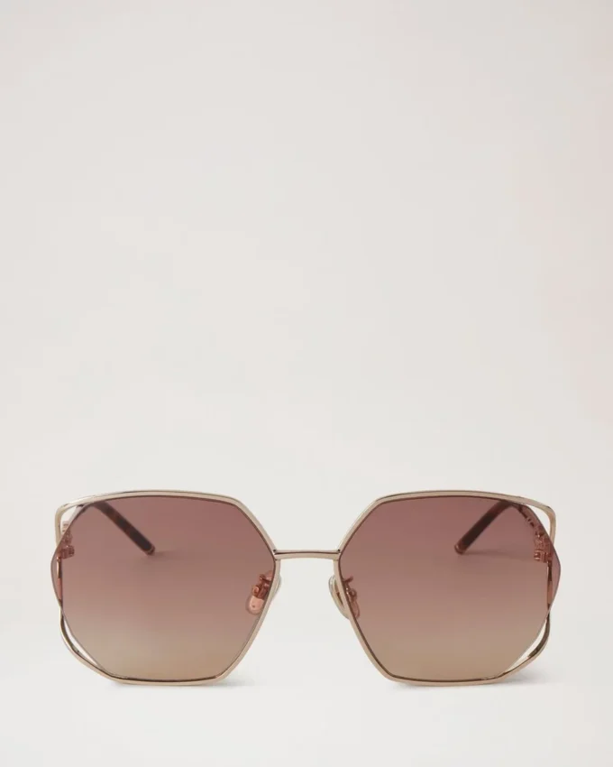 Willow Sonnenbrille Gold & Teak Metall-Sonnenbrille Willow Sonnenbrille Gold & Teak Metall-Sonnenbrille