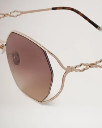 Willow Sonnenbrille Gold & Teak Metall-Sonnenbrille Willow Sonnenbrille Gold & Teak Metall-Sonnenbrille