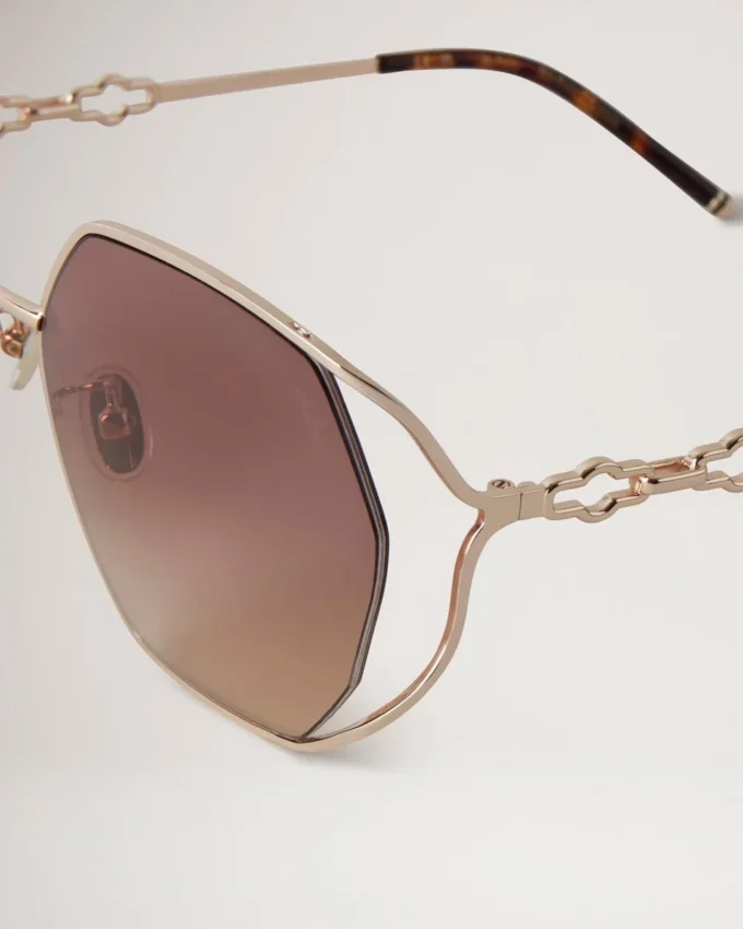 Willow Sonnenbrille Gold & Teak Metall-Sonnenbrille Willow Sonnenbrille Gold & Teak Metall-Sonnenbrille