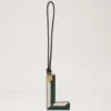 Zweifarbiger Leder-Schlüsselanhänger – L Mulberry Green & Chalk Silky Calf Zweifarbiger Leder-Schlüsselanhänger – L Mulberry Green & Chalk Silky Calf